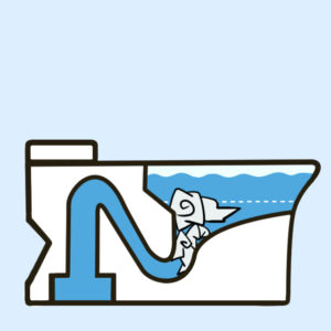 水を流すと水位が上がるが時間が経てば引いてい