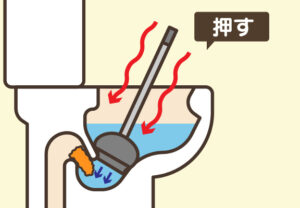 スッポンを静かに押し込む