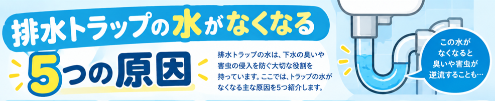 排水トラップの水がなくなる5つの原因
