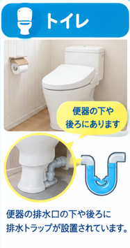 洋式トイレの排水トラップ