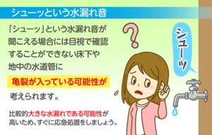 シューッという水漏れの音
