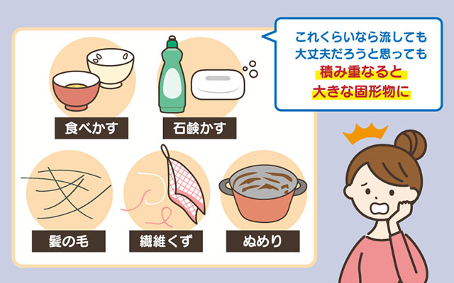 キッチン・台所が詰まる原因➀　排水トラップの汚れ