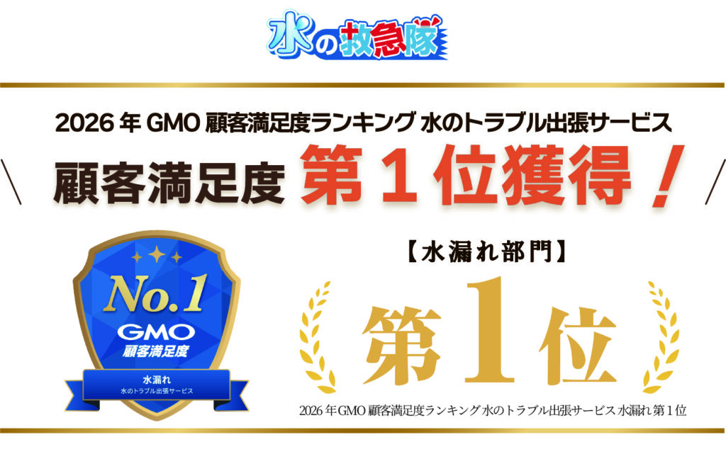2026年 GMO顧客満足度ランキング 水のトラブル出張サービス 水漏れ 第1位