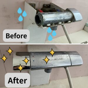 福岡市東区｜浴室　混合水栓カートリッジ・ハンドル交換工事