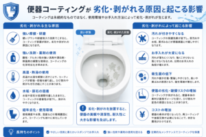 便器コーティングが劣化・剥がれる原因と起こる影響