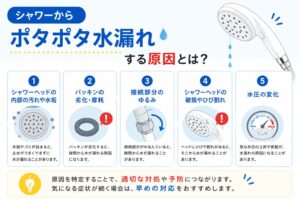 シャワーからポタポタ水漏れする原因とは？