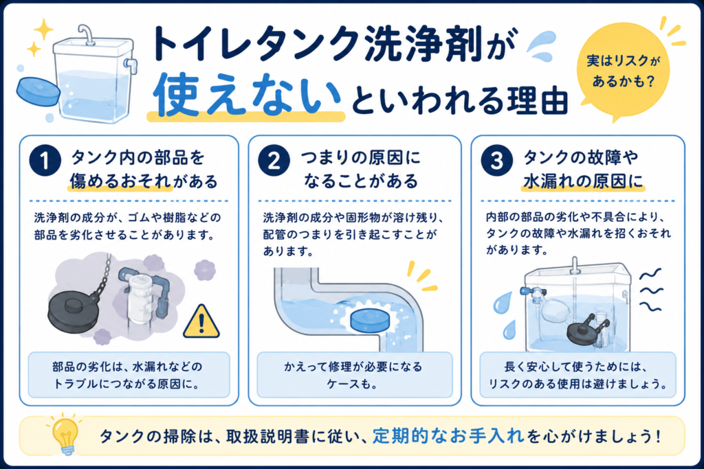 トイレタンク洗浄剤が使えないといわれる理由
