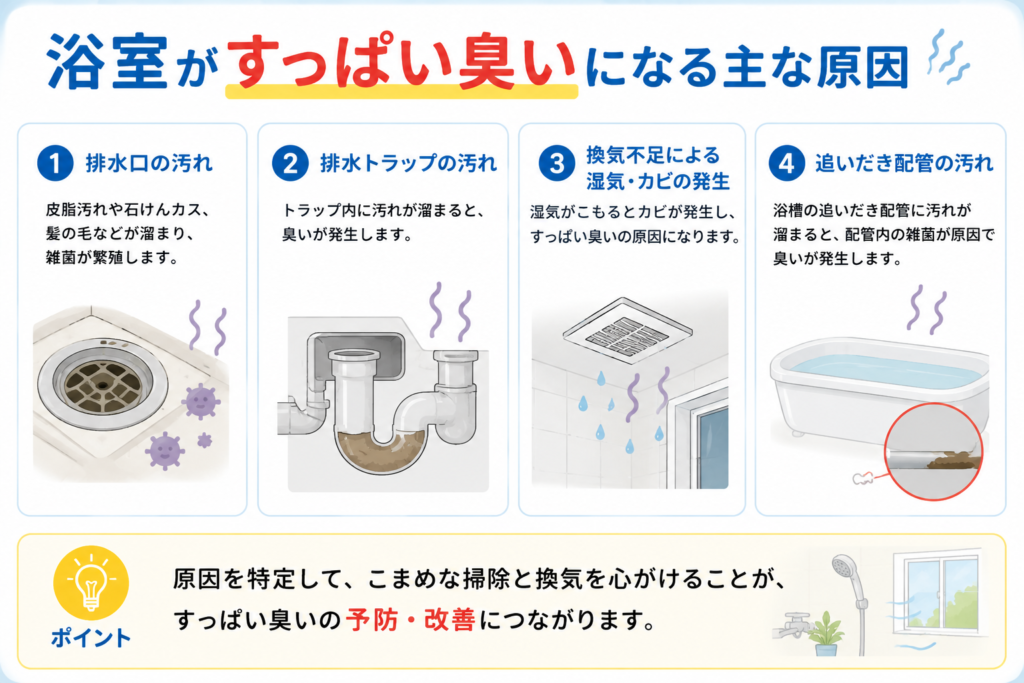 浴室がすっぱい臭いになる主な原因
