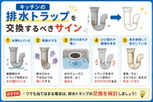 キッチンの排水トラップを交換するべきサイン