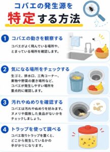 コバエの発生源を特定する方法