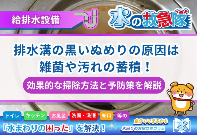 排水溝の黒いぬめりの原因は雑菌や汚れの蓄積！効果的な掃除方法と予防策を解説