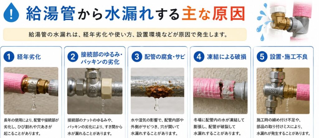 給湯管から水漏れする主な原因